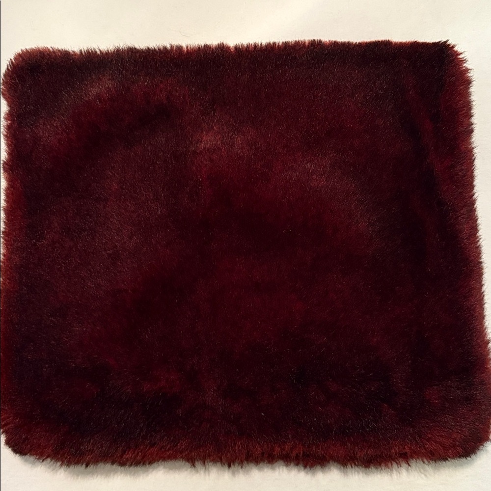 Pottery Barn Plush Burgundy Faux Fur Pillow Cover